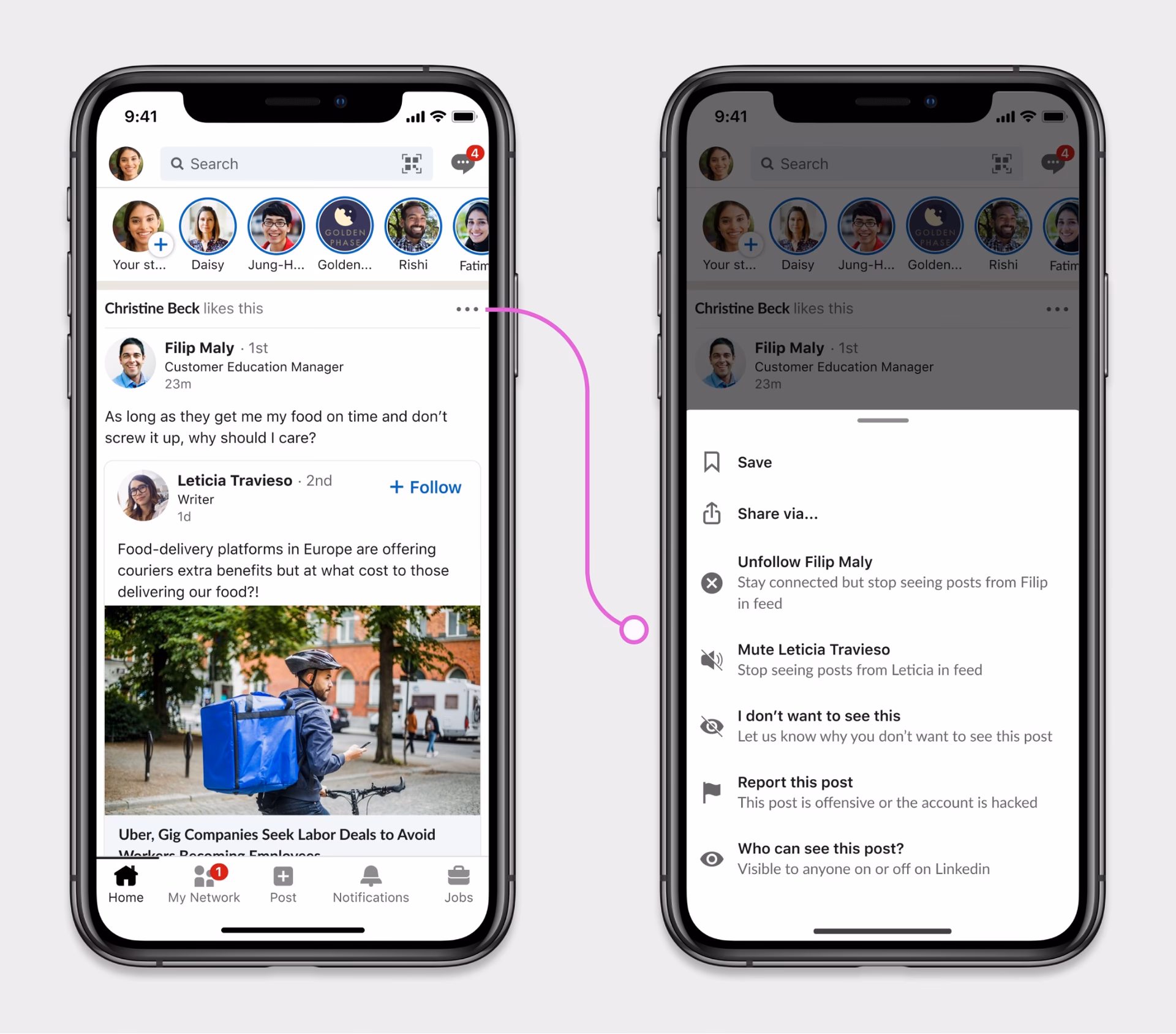How do I change my post visibility on LinkedIn?