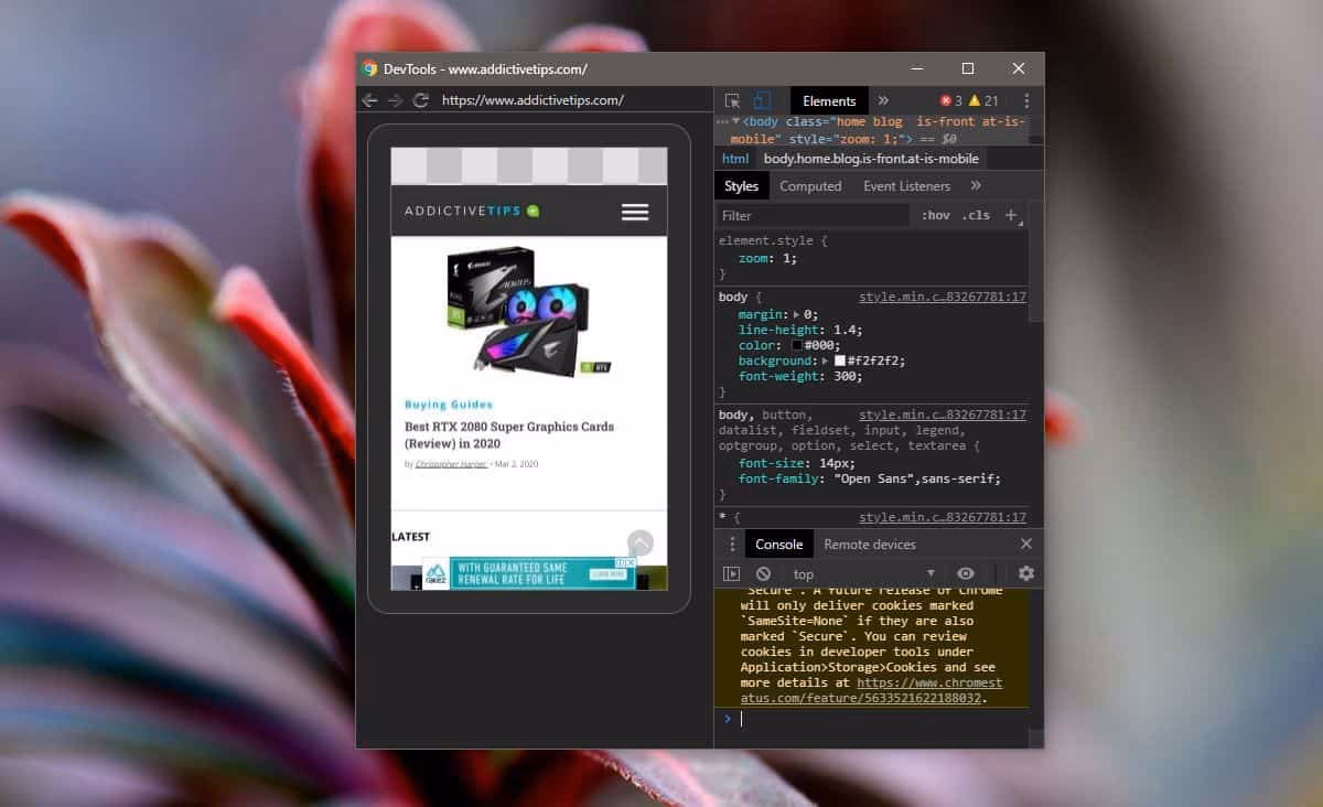 How to check console errors on phone?
