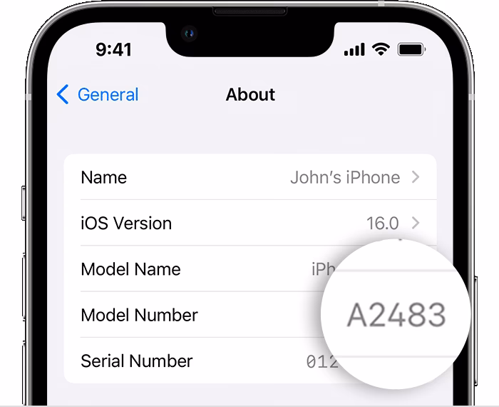 How do I Find my iPhone model number?