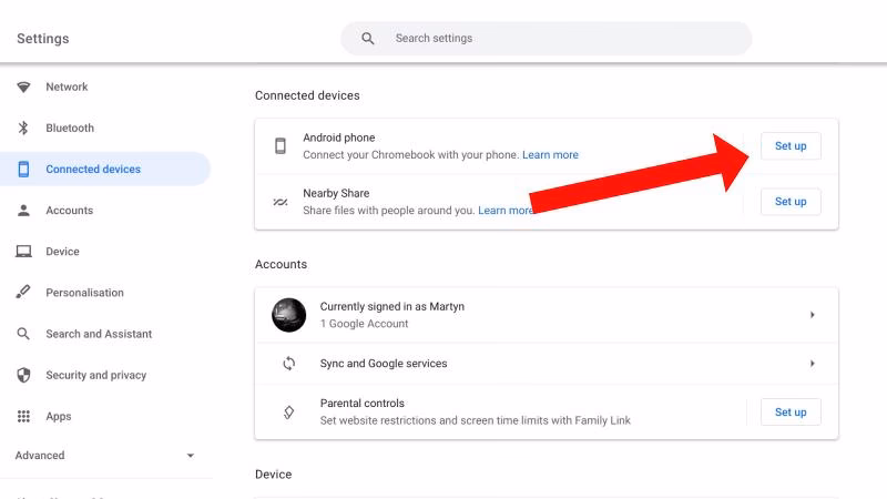 How can you check if your Chromebook can connect to a mobile network?