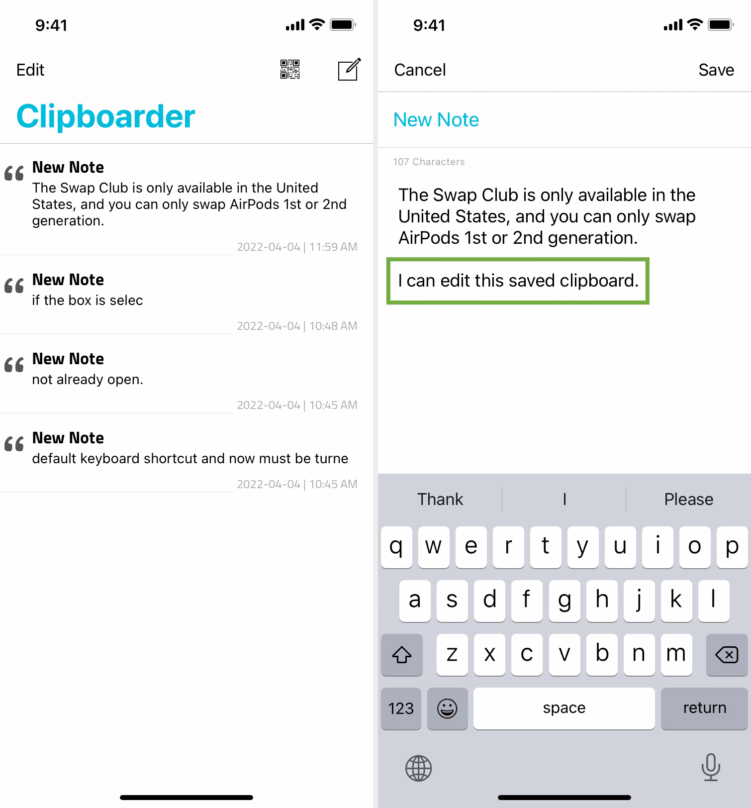 How to edit a clipboard on iPhone?