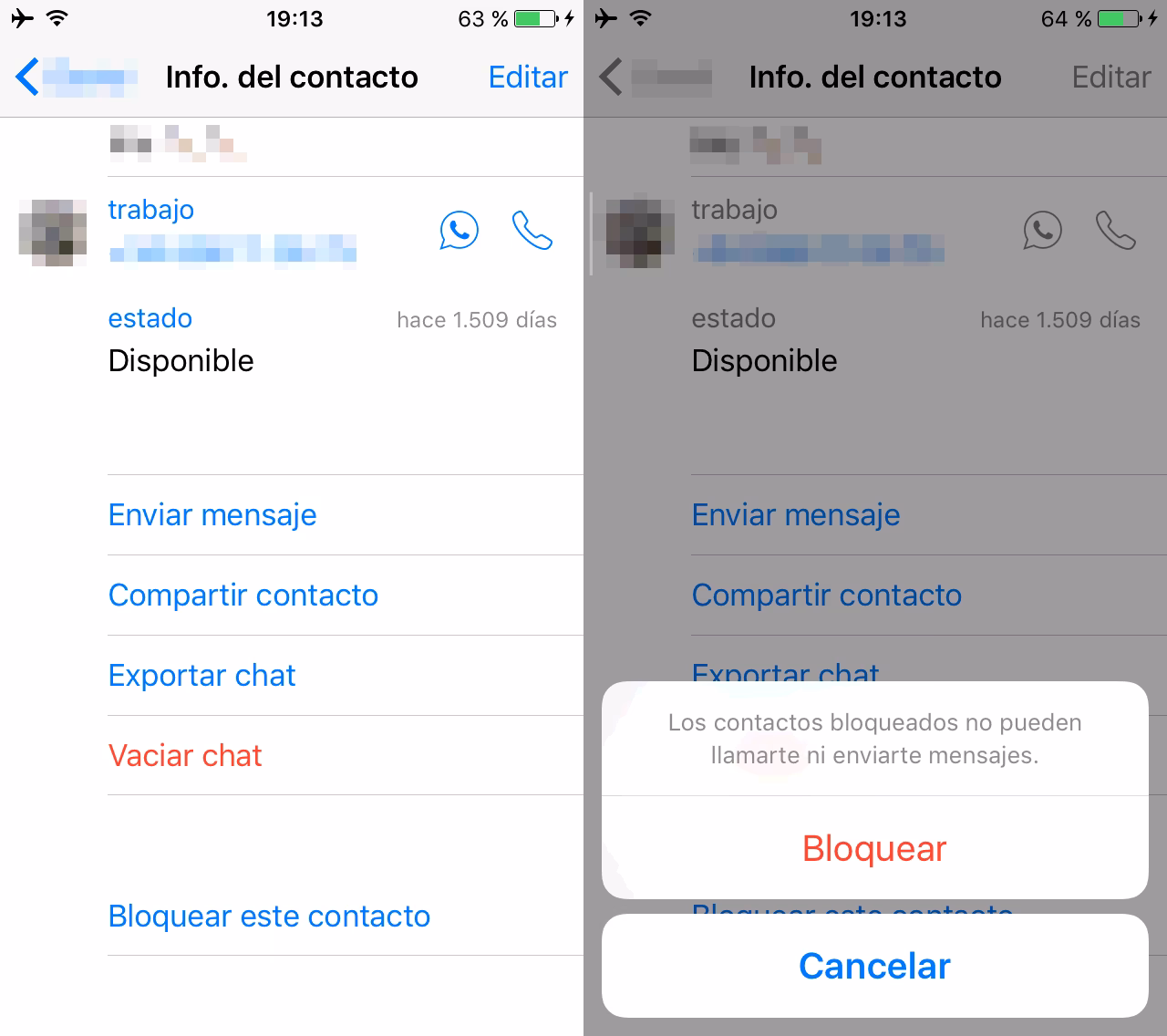 ¿Qué pasa si bloqueo a alguien en WhatsApp?