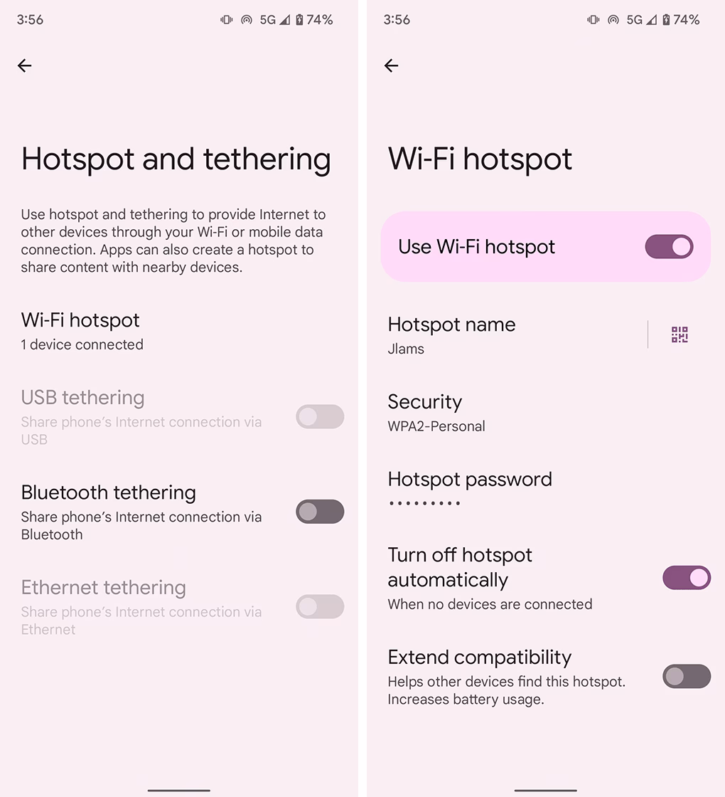 How do I set up a mobile hotspot on my Android device?