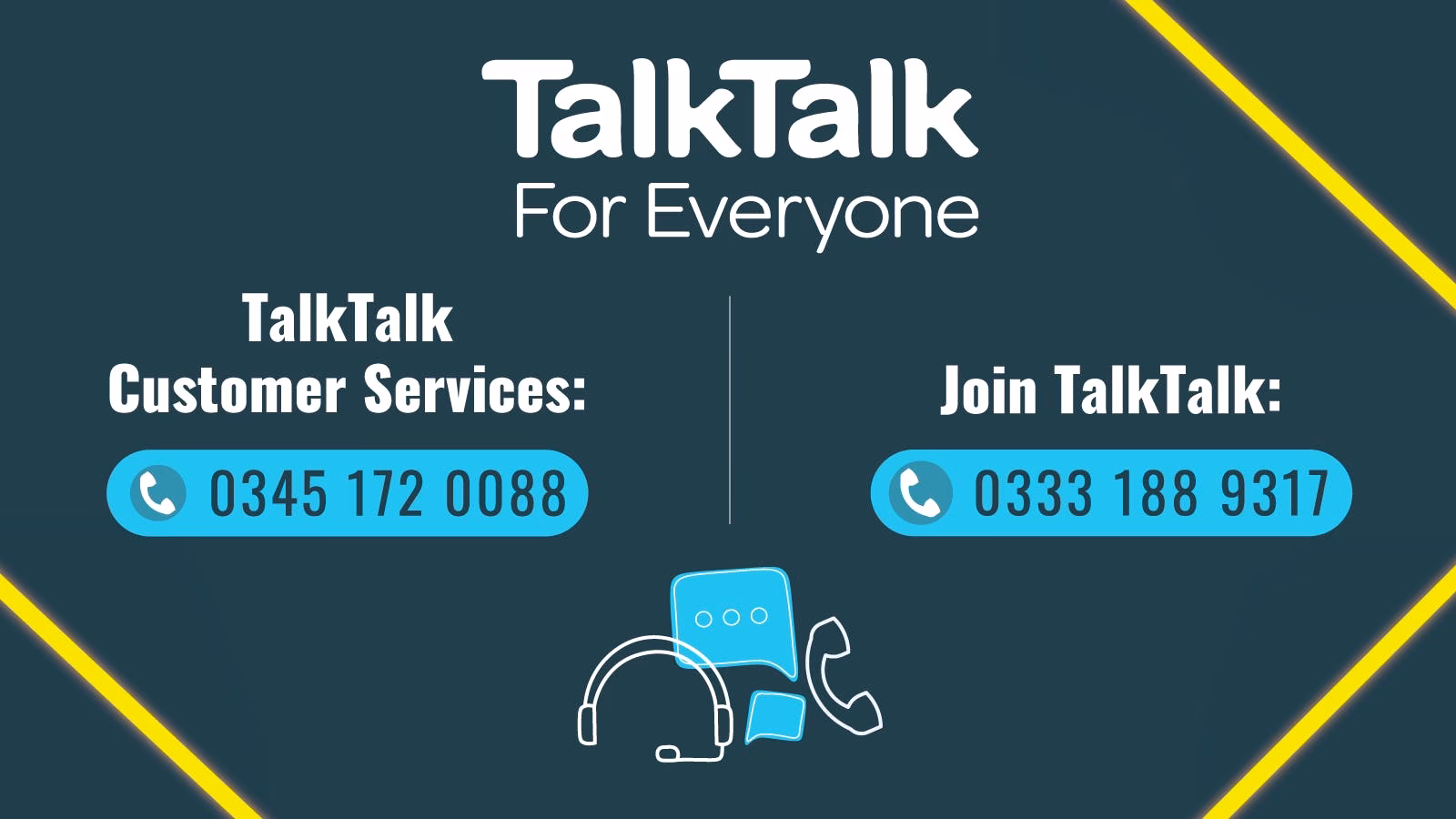 How many contact numbers does TalkTalk have?