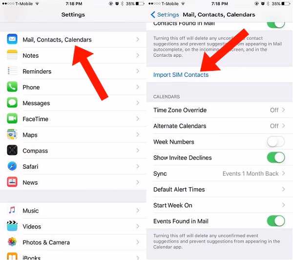 How to import contacts from Sony phone to iPhone?