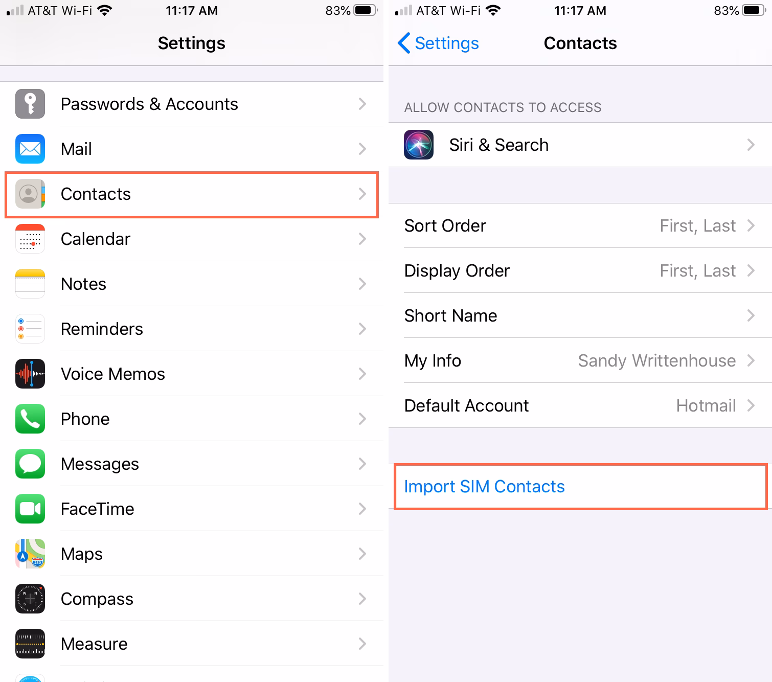 How do I transfer contacts to a SIM card?