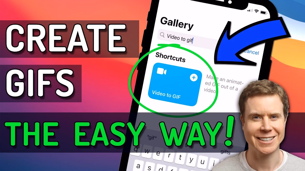 How can I convert a video into a GIF on my iPhone?