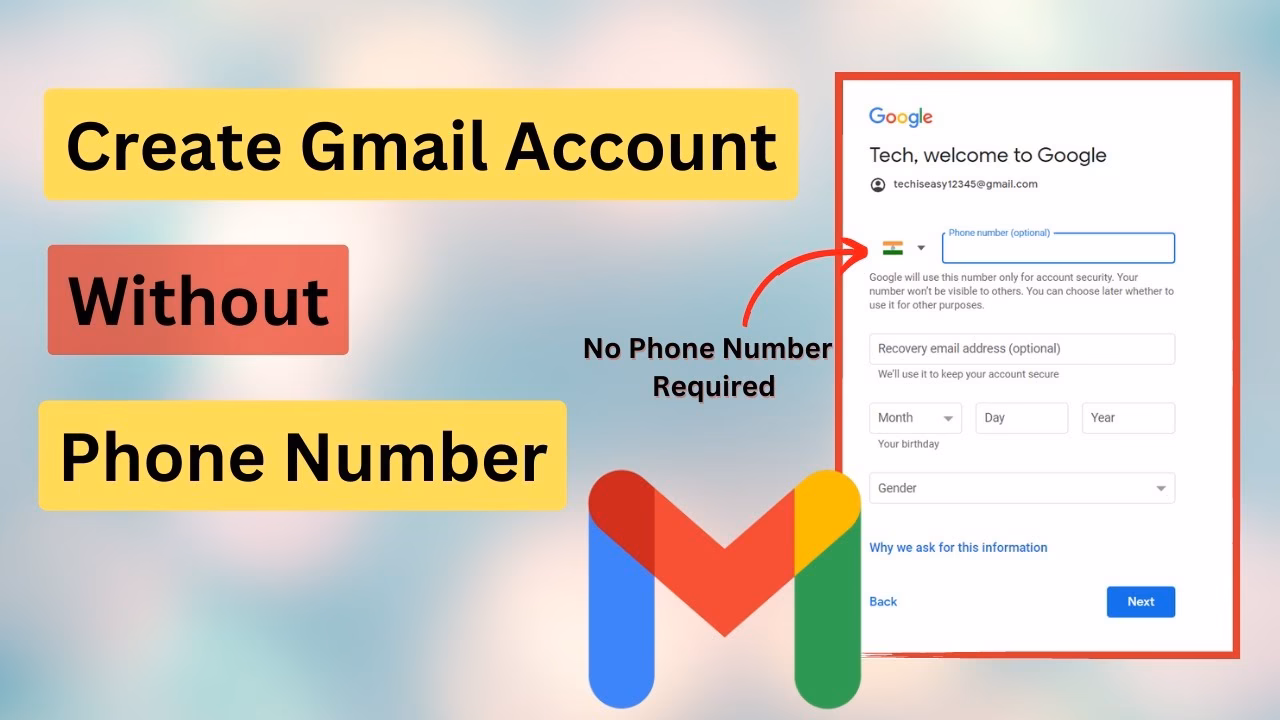 How to create a Google account without a phone number?