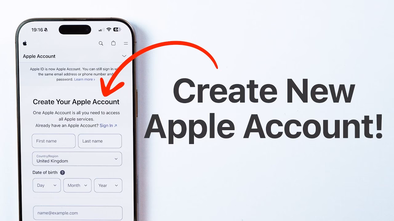 How do I create a new Apple account?