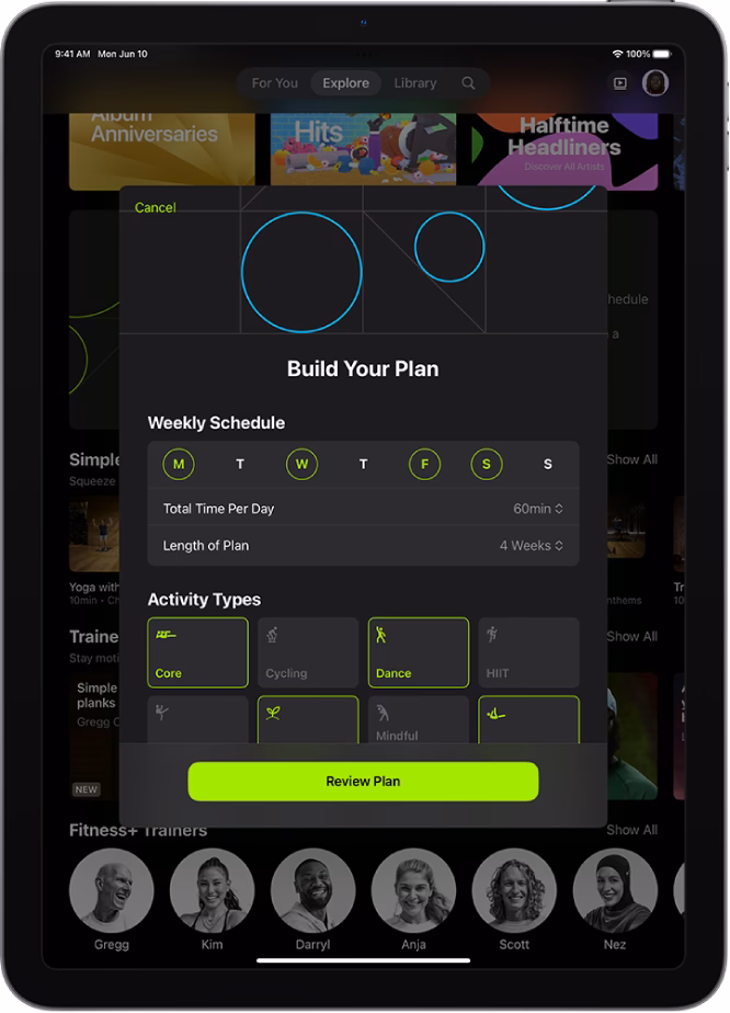 How to create a workout routine on an iPhone?
