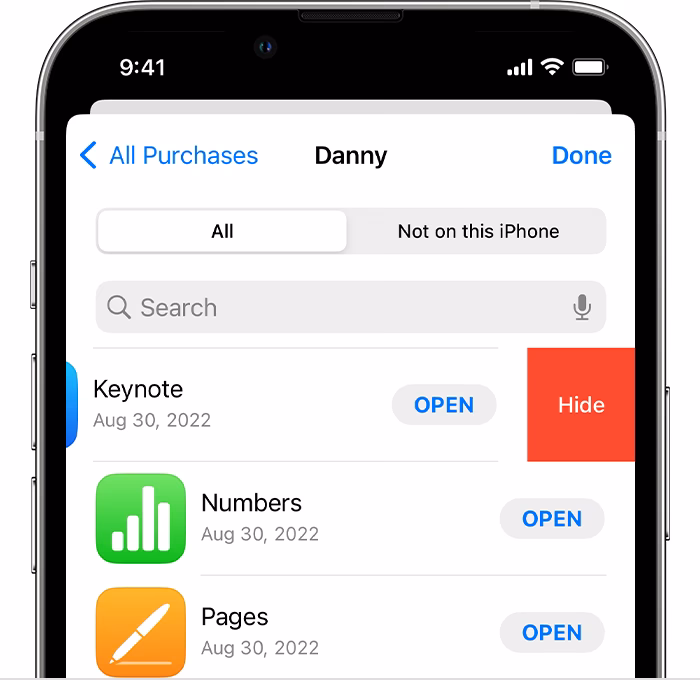 How do I Delete my purchase history on iPhone?