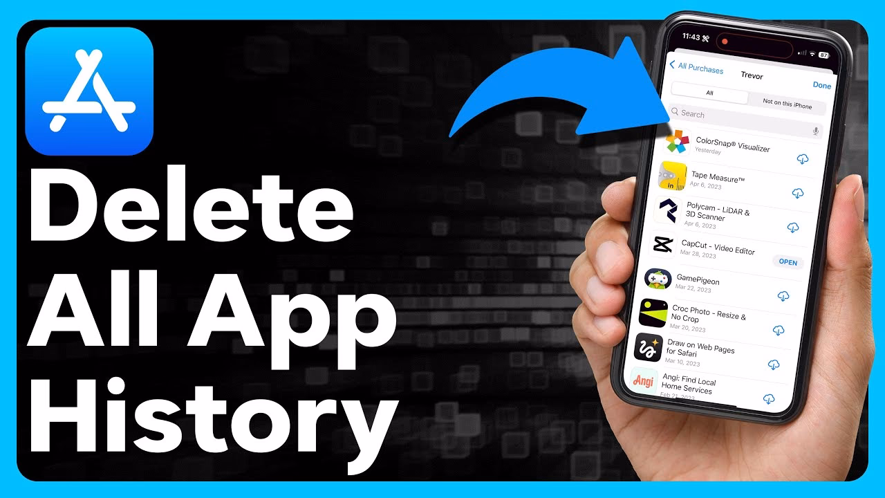 How to delete app download history on iPhone?