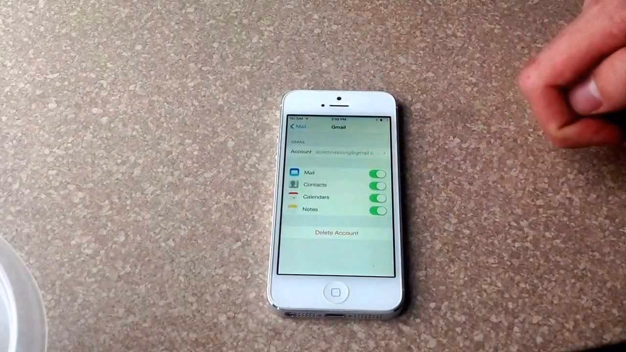 How do I delete an iCloud email account on my iPhone?