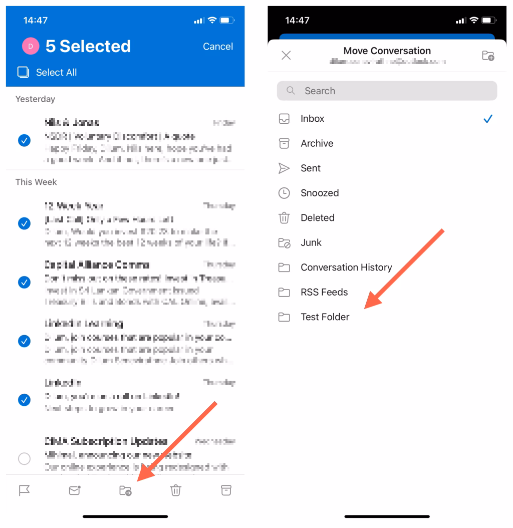 How do I rename a folder in outlook?