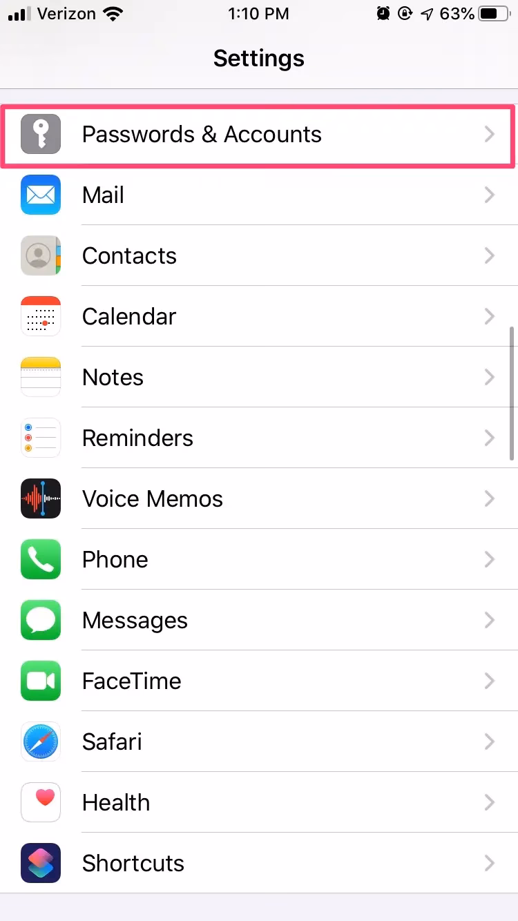 How do I delete a Hotmail account from my iPhone?