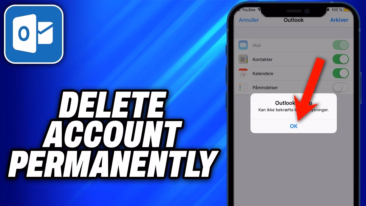 How do I remove outlook from my iPhone?