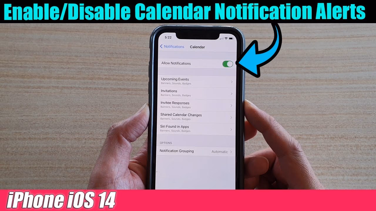 How do I turn off calendar notifications?