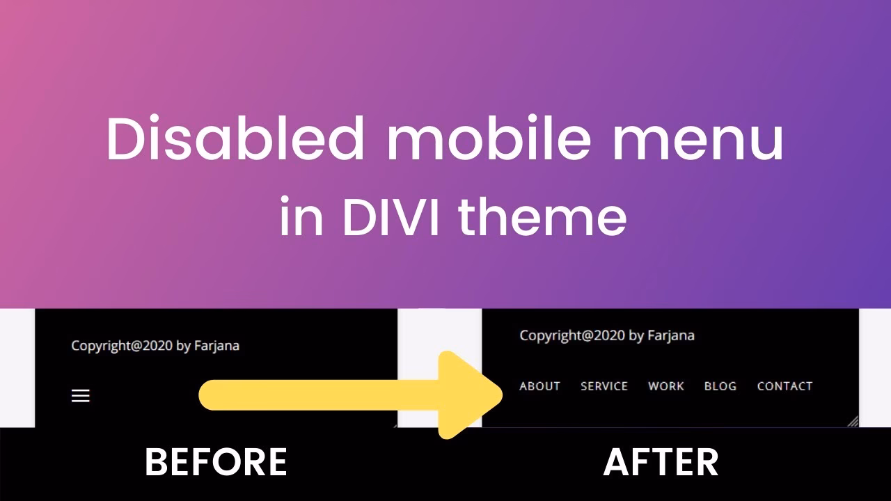 Does the Divi theme show the same menu items in both desktop and mobile?