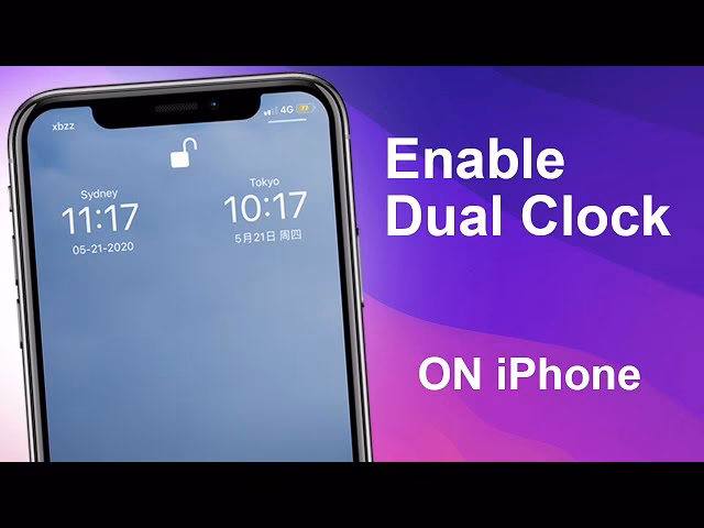 How do I set a dual clock on my iPhone?
