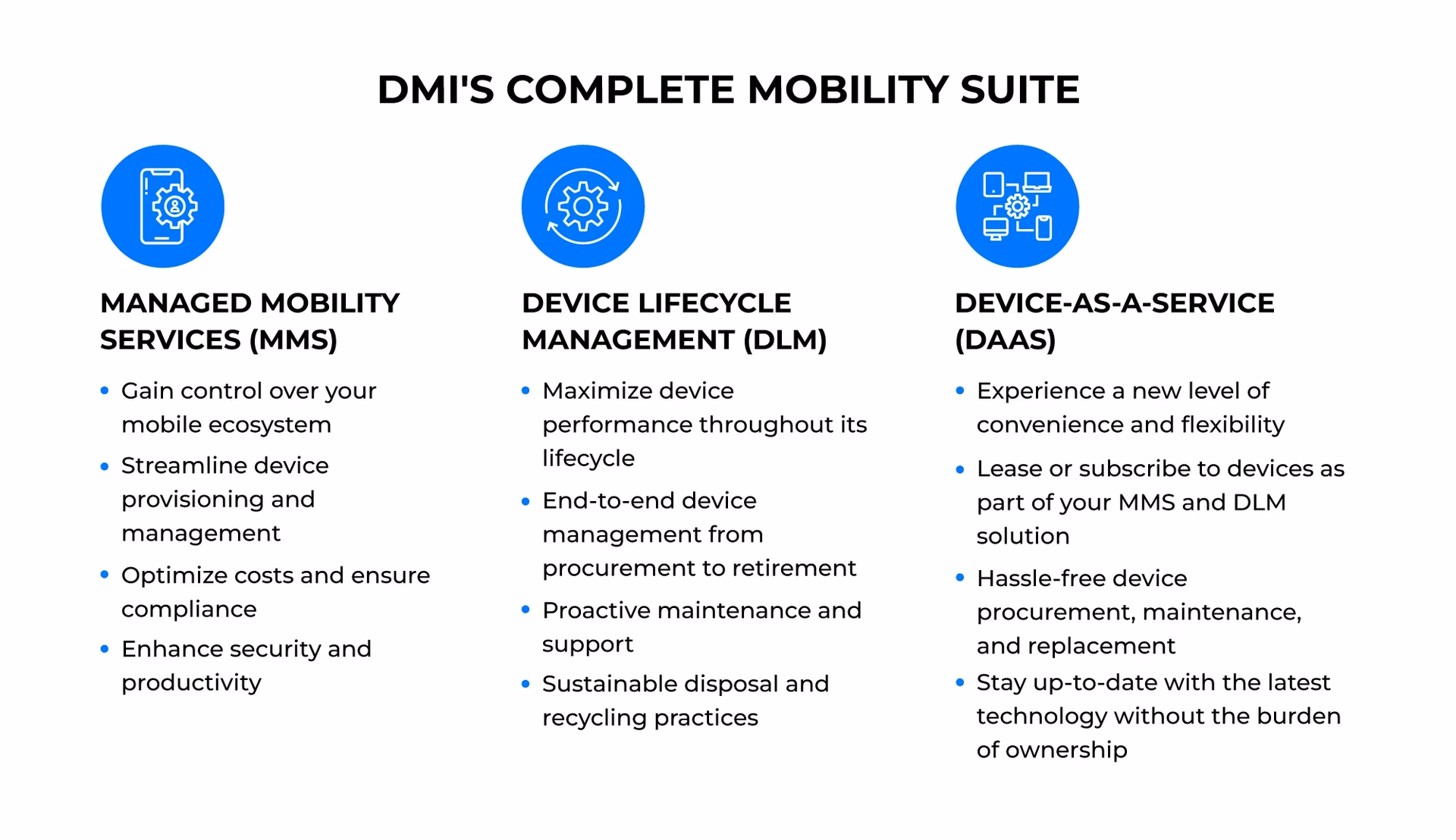 How does DMI help with mobility & asset management?