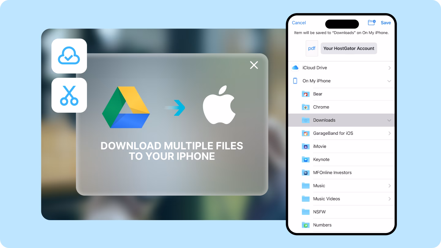 How to download files from Google Drive on iPhone?