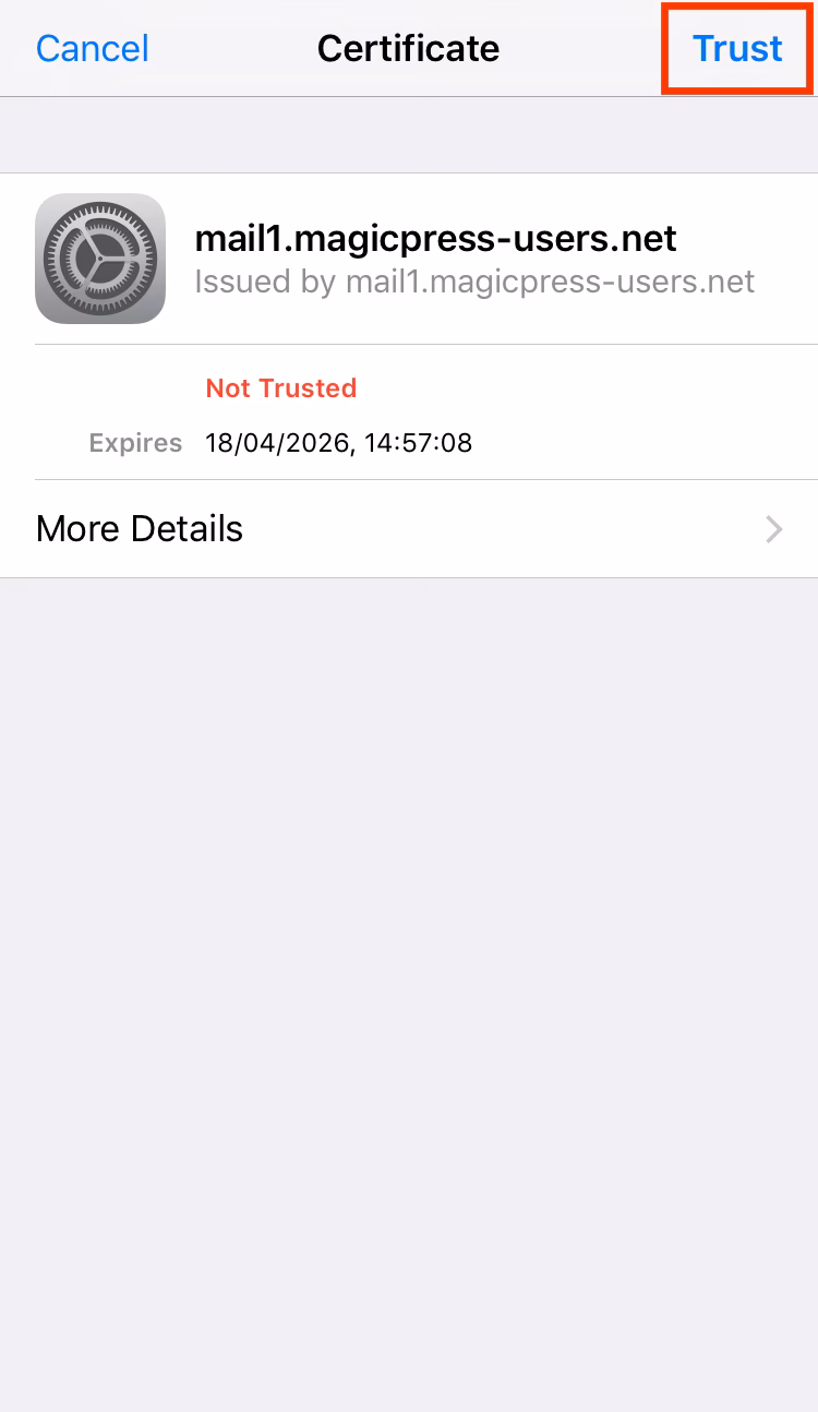 What do I do if my iPhone cannot verify Server identity?