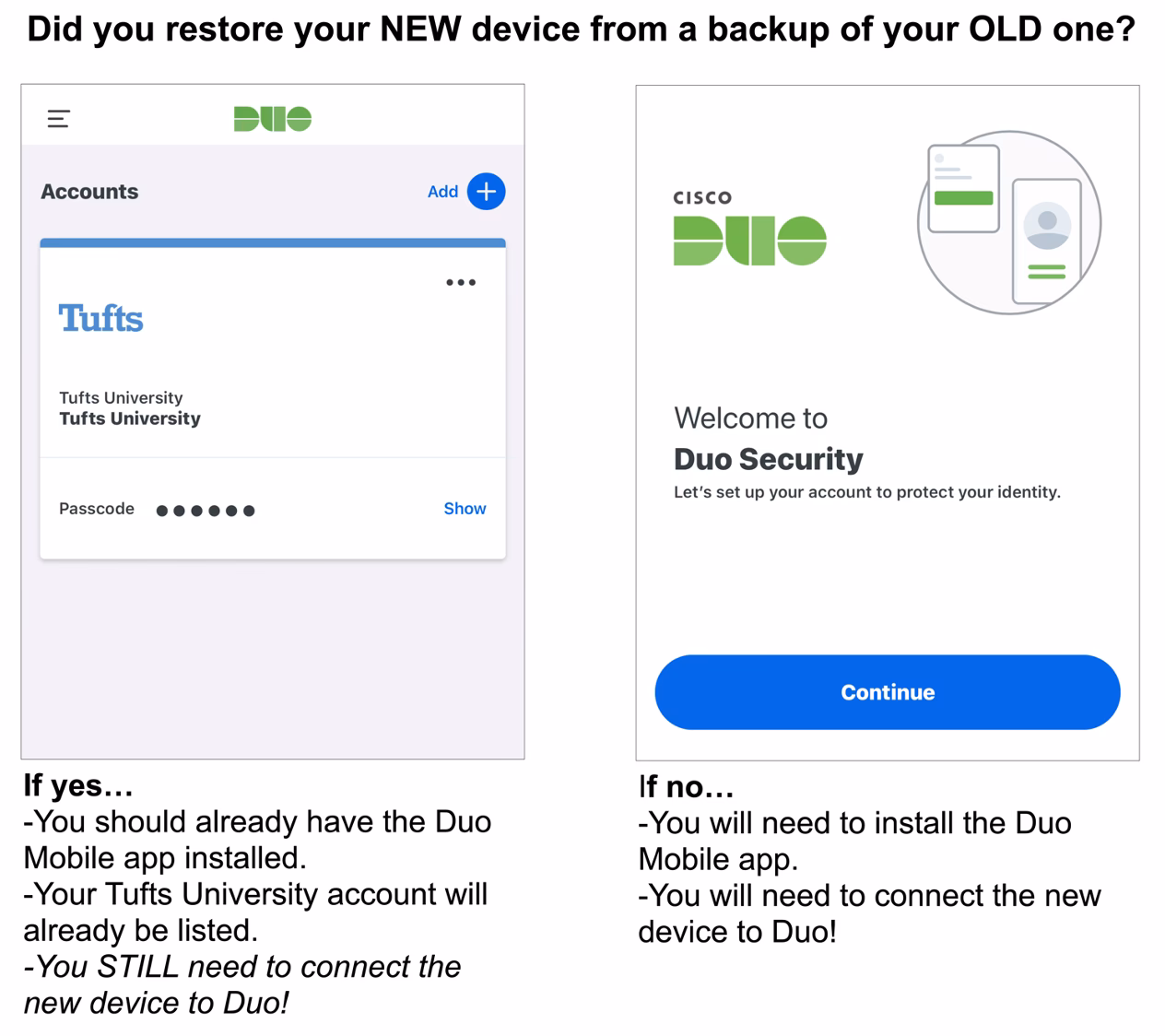 Can duo restore be used to transfer Duo mobile accounts?