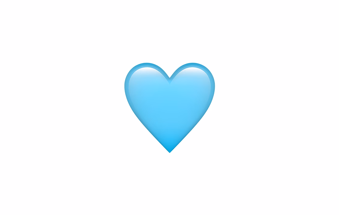 What does get the blue heart emoji mug mean?