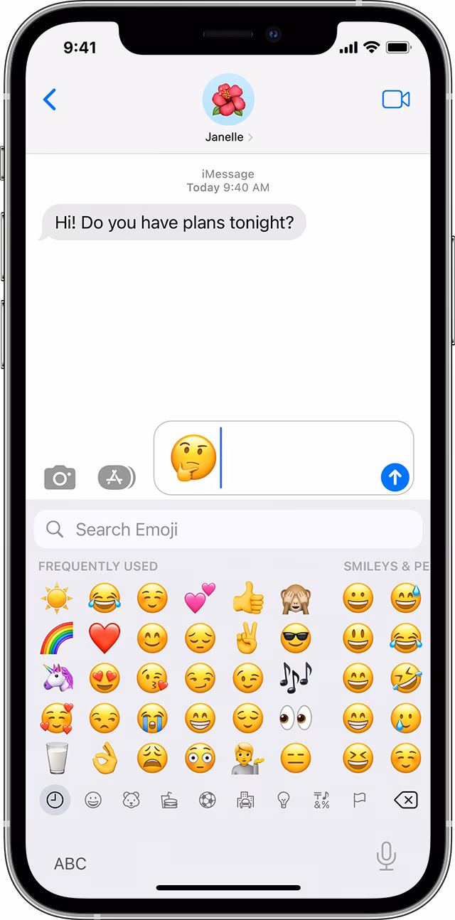 How do I use emojis in text messages?