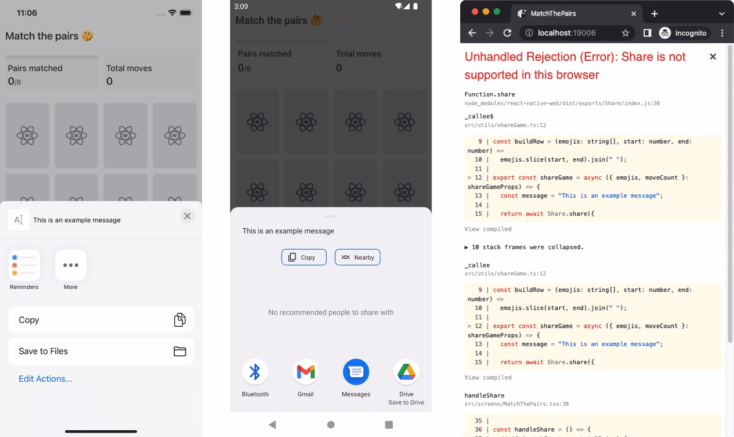 Does react native support sharing on Android?