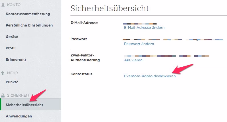 How do I permanently close my Evernote account?