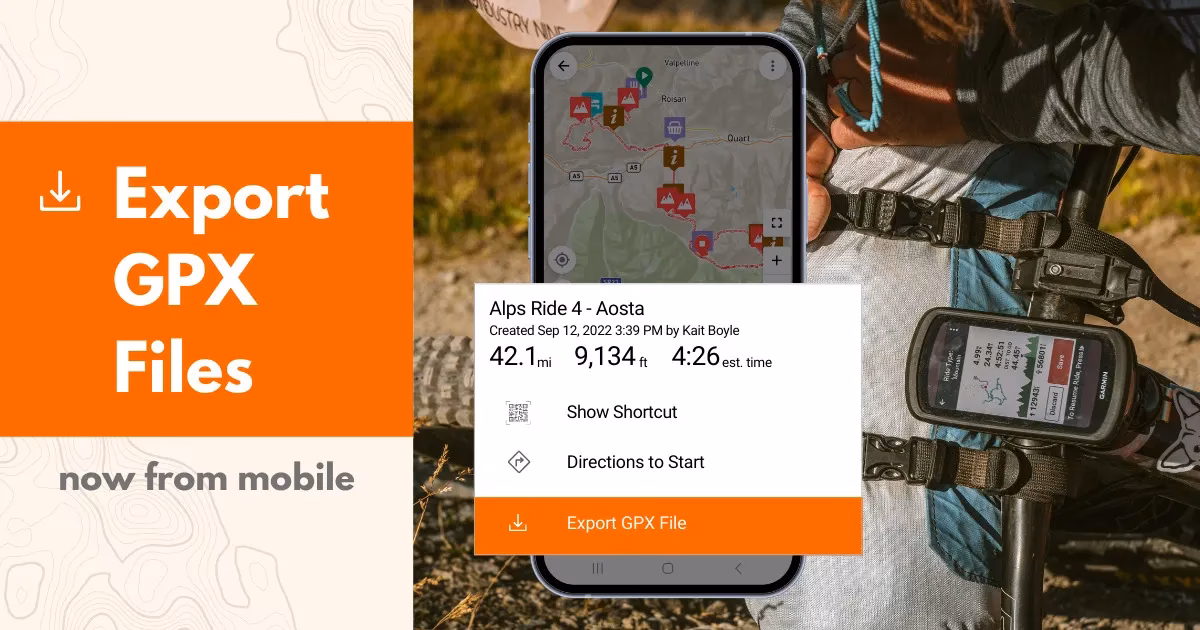 How do I export a Garmin activity in GPX format?