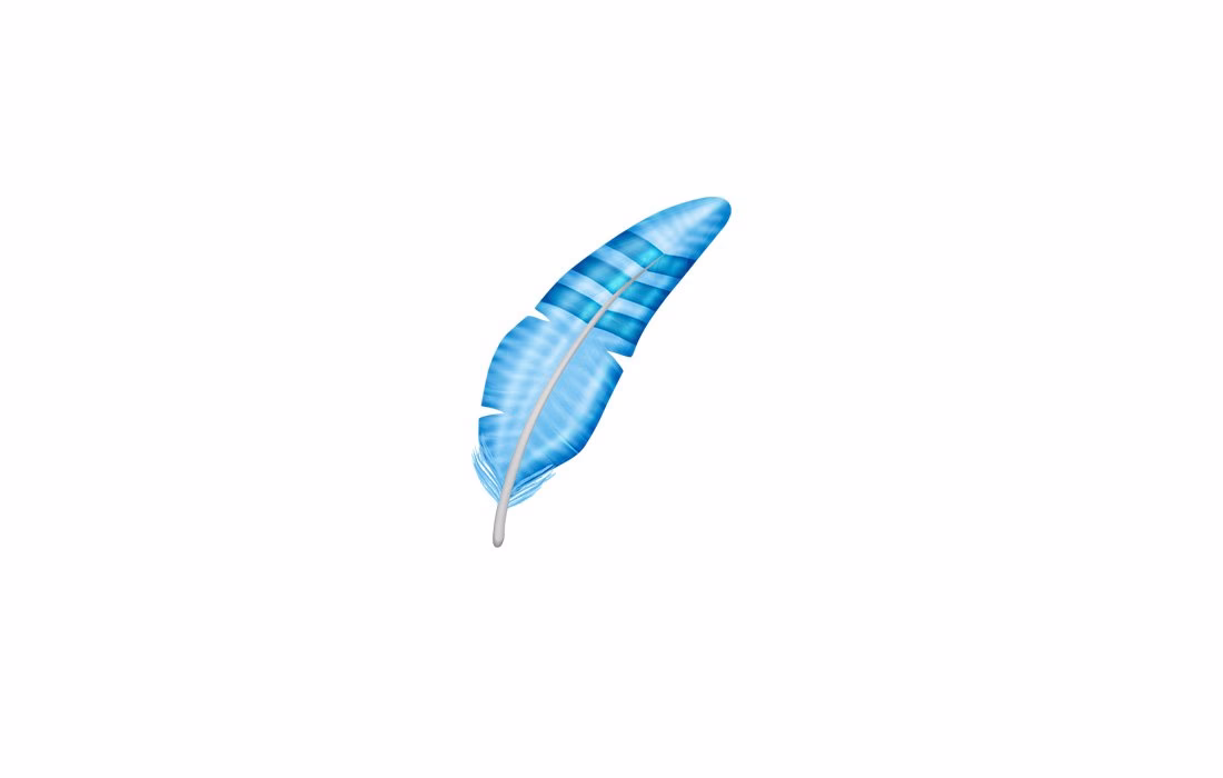 What does the feather emoji represent?