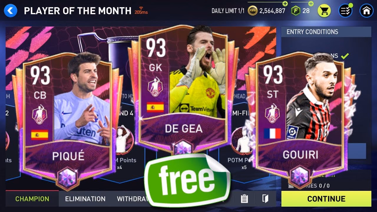 Are POTM players live in FC mobile?