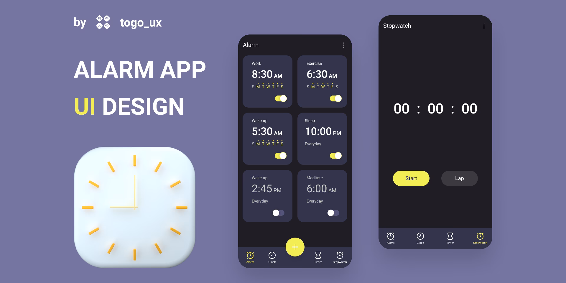 What is figma Alarm Clock app UI Kit?