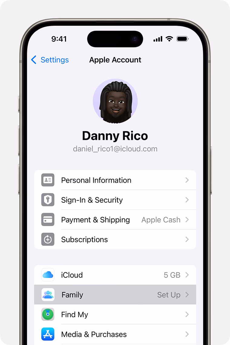 How do I use Find my iPhone with Family Sharing?