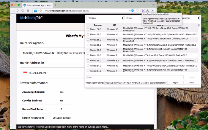 Do I need Firefox to use a user-agent extension?
