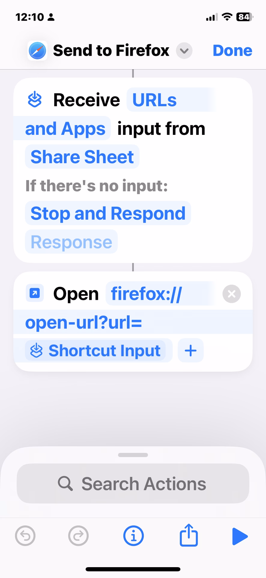How do I create a website shortcut on my iPhone?