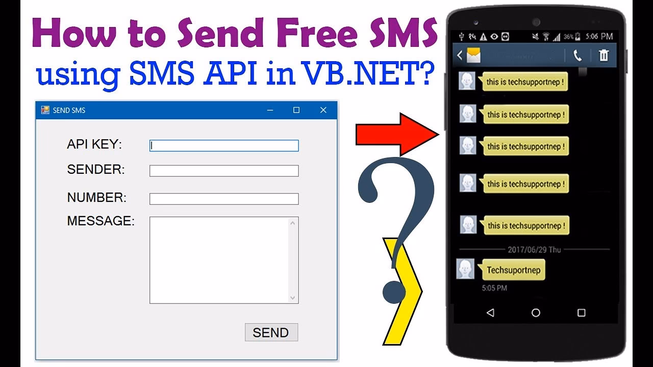 How do I send SMS messages using the API key?