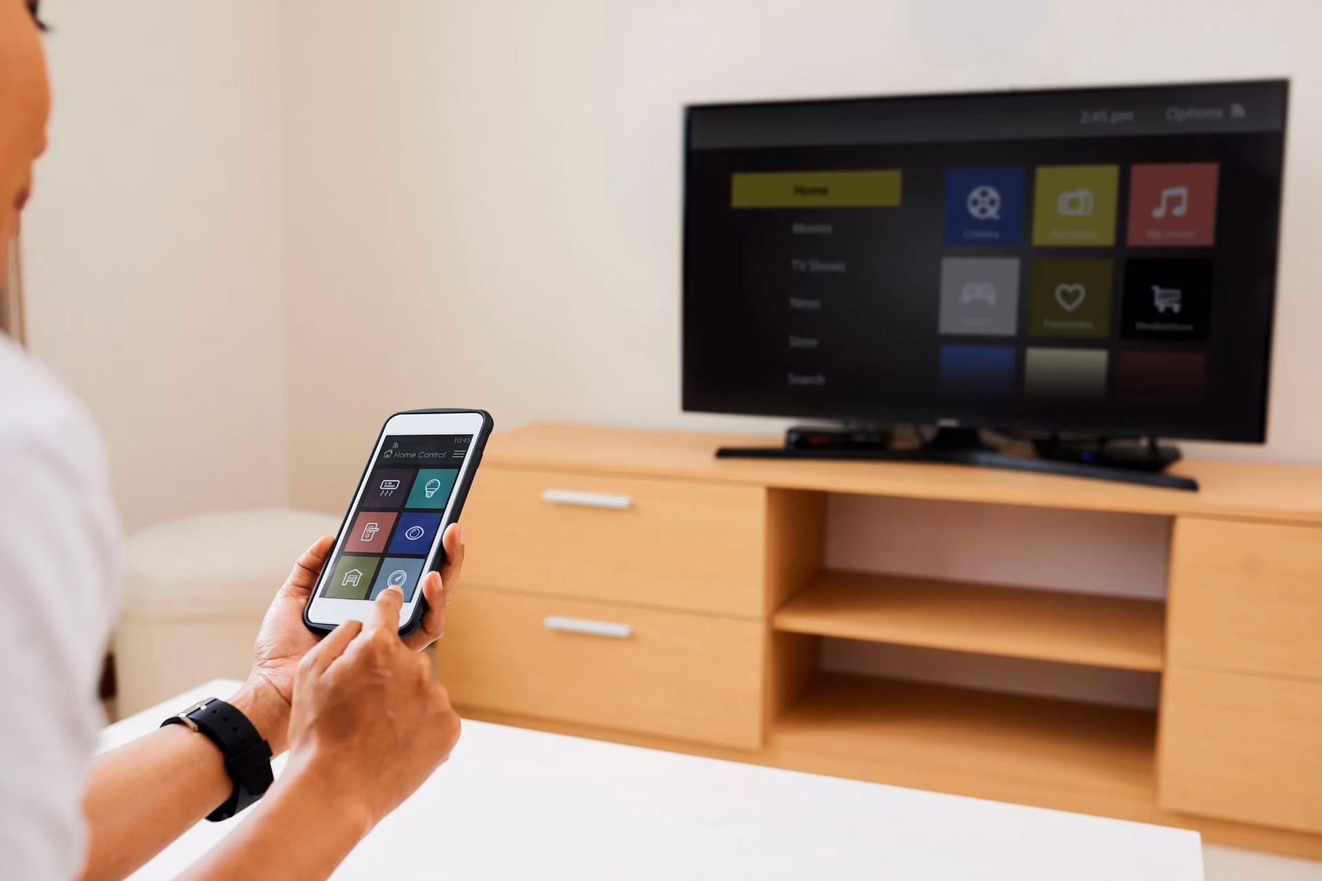 Can a mobile device send videos to a TV?