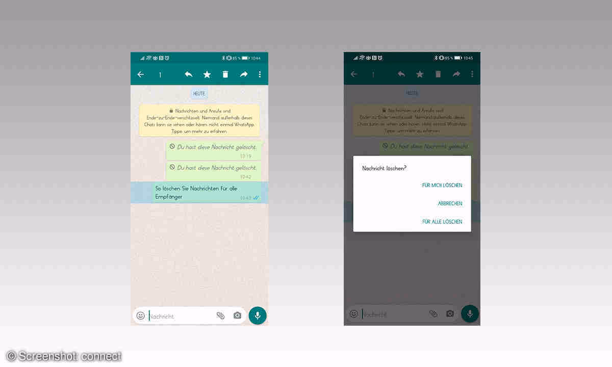 Wie lösche ich eine gesendete WhatsApp-Nachrichten?