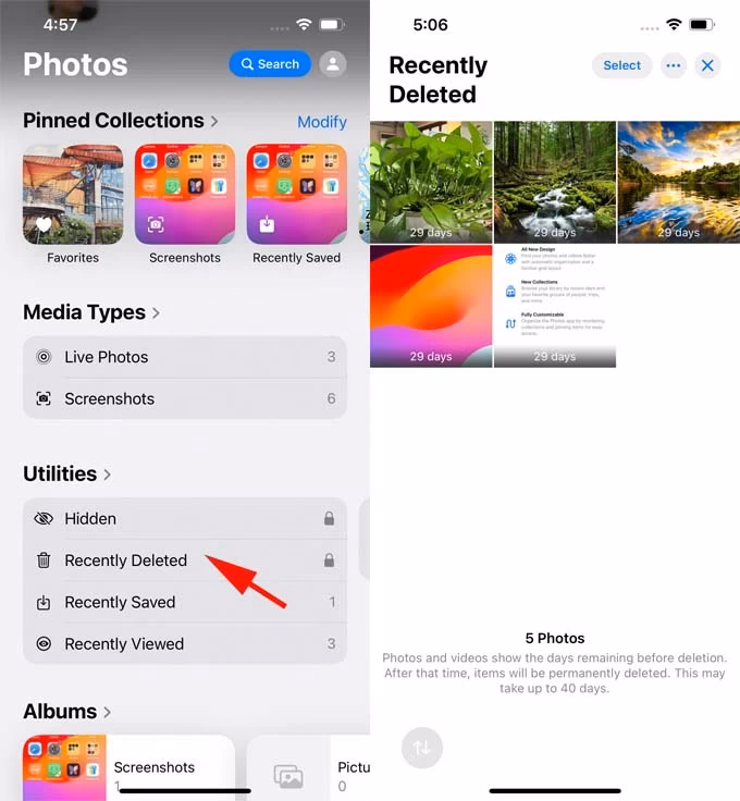 How to recover deleted photos from iPhone?