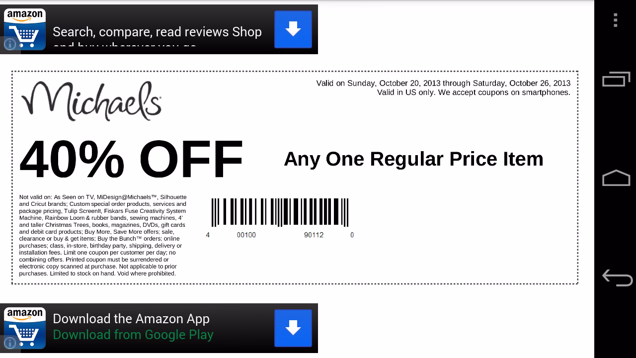 How do I apply a Michaels coupon?