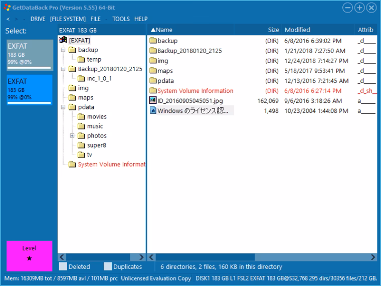 How to recover data in GetDataBack?