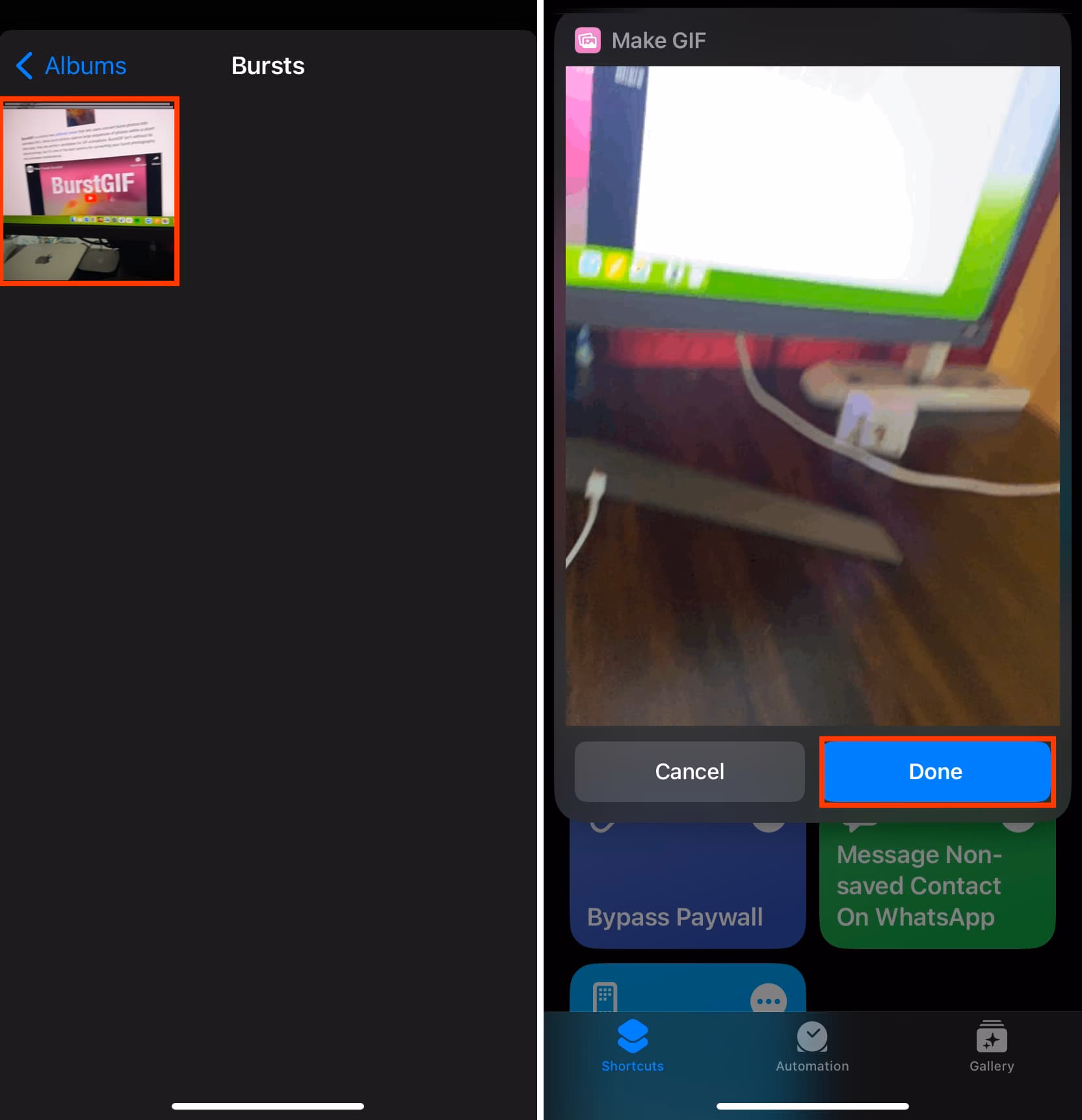 How to convert burst to GIF on iPhone & iPad?