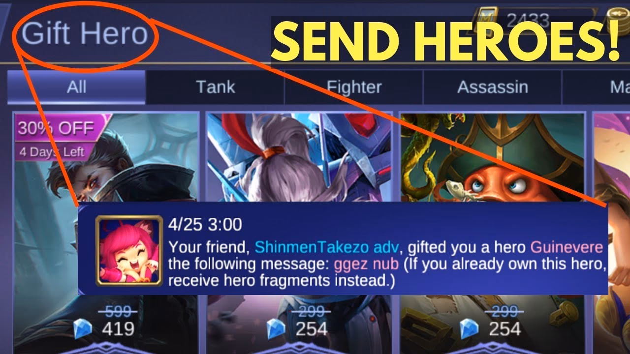 Can you give a friend a gift in Mobile Legends?