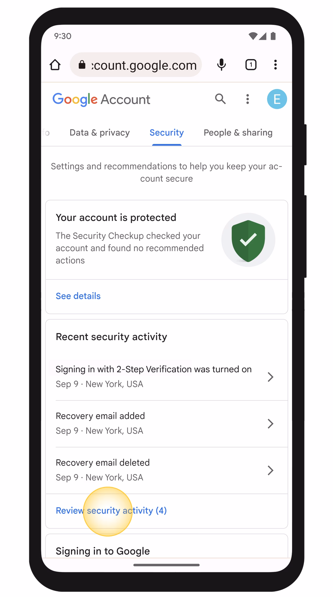 Why does Google send security alerts?