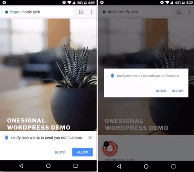 How do I block push notifications in chrome?