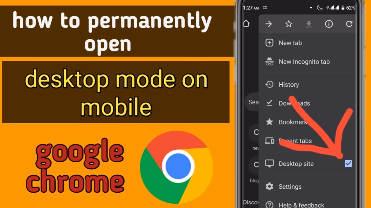 How do I get a desktop site in Google Chrome?
