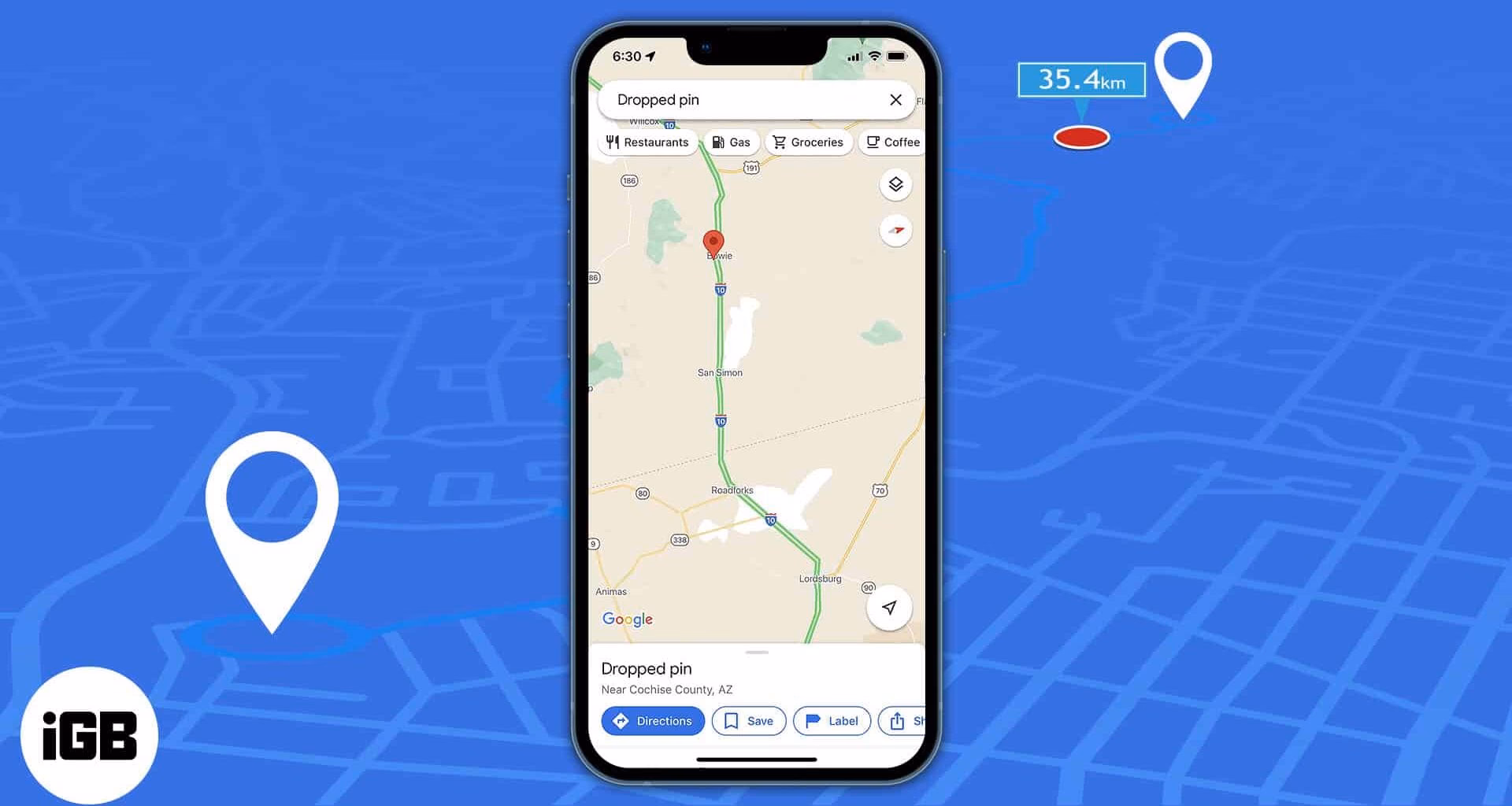 How do I measure the distance to another location?